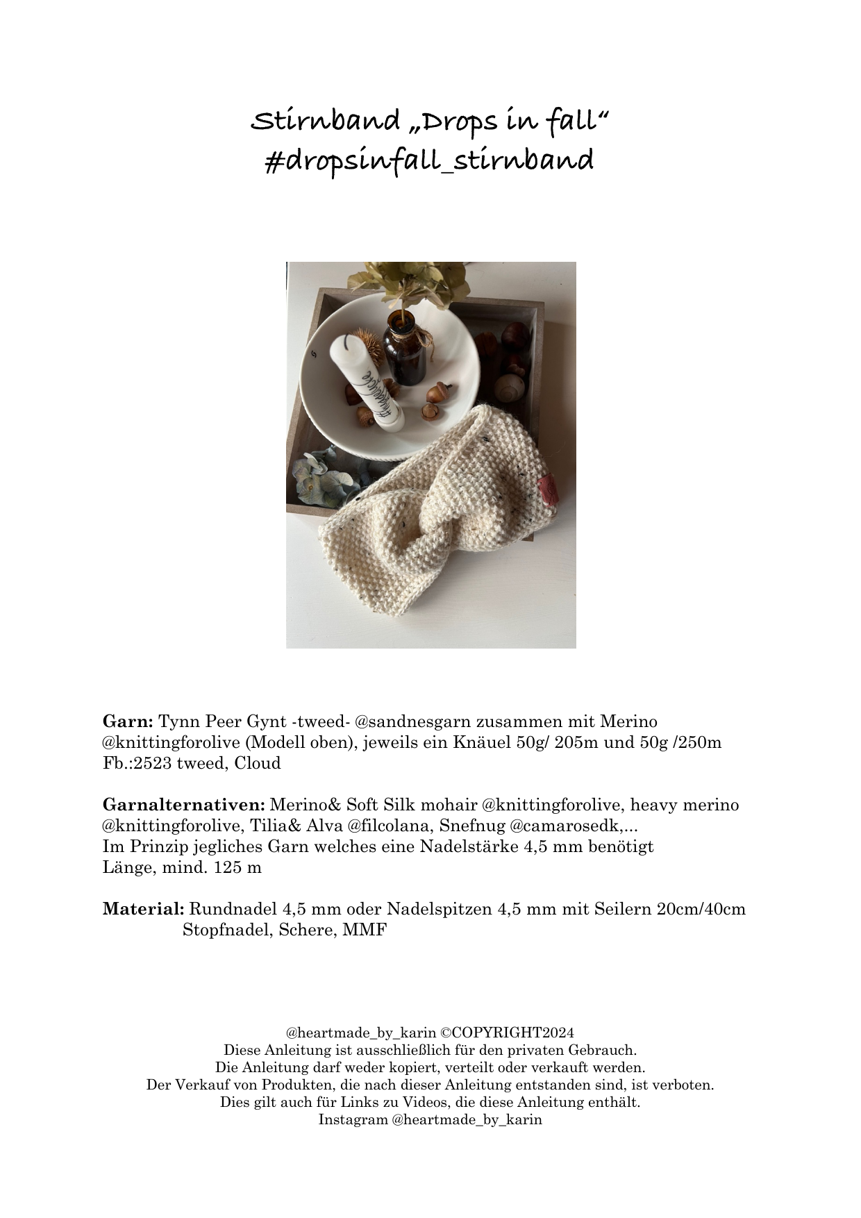 Stirnband Drops in fall