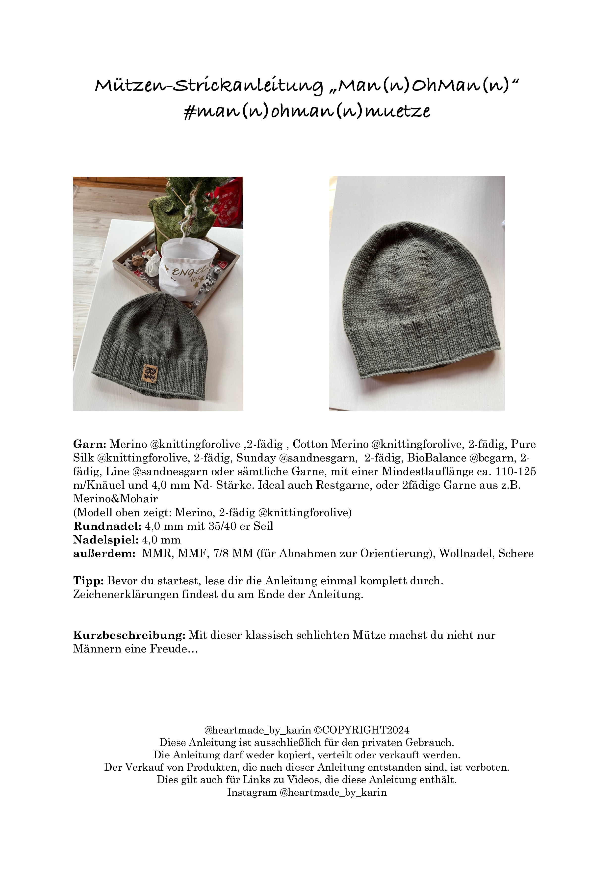 Man(n) Oh Man(n) Mütze